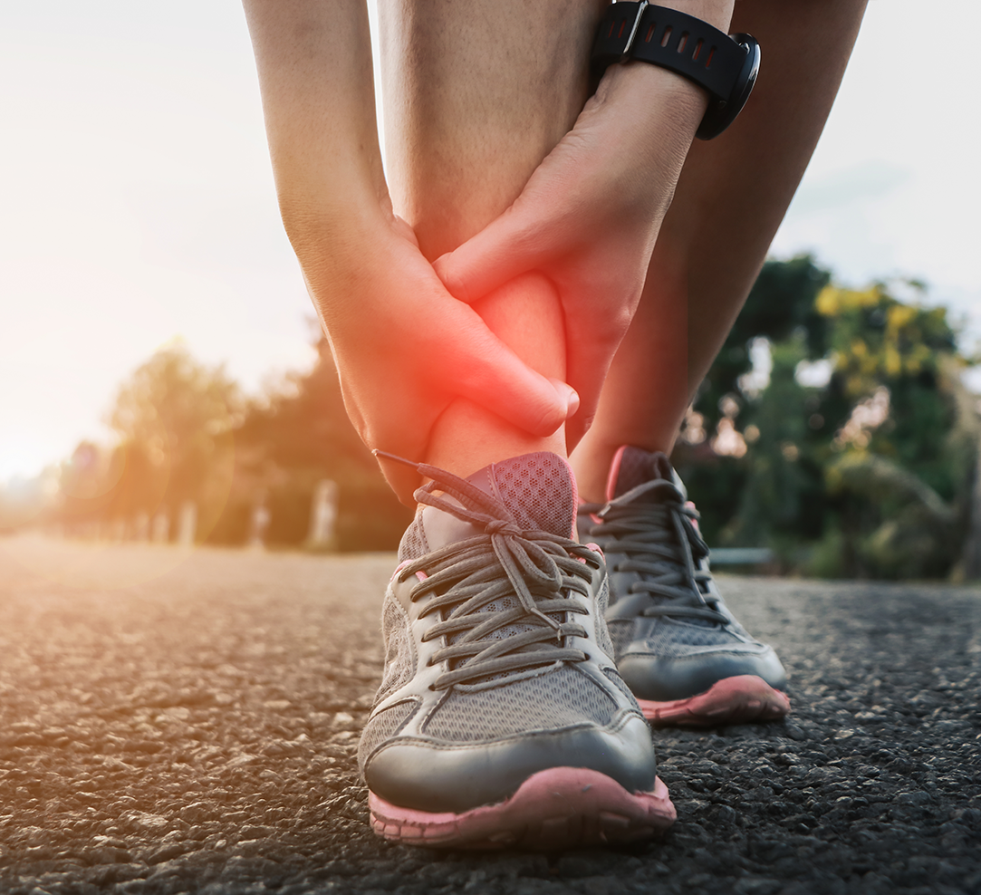 A runner experiencing ankle pain